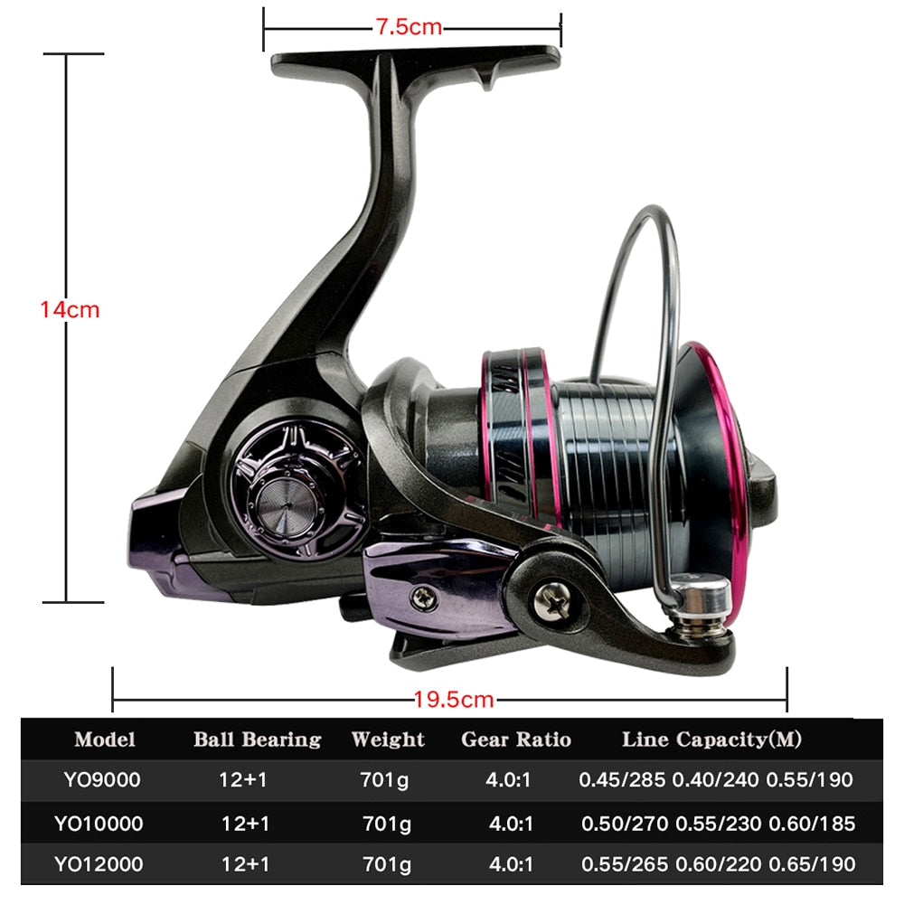 Ghotda Spinning Reel 20-30KG Max Drag, Power Fishing Reel for Bass Pike Fishing 9000 10000 12000 - Westfield Retailers