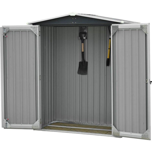 Hanover Large Outdoor Backyard Metal Storage Cabin House Shed 70" - Westfield Retailers