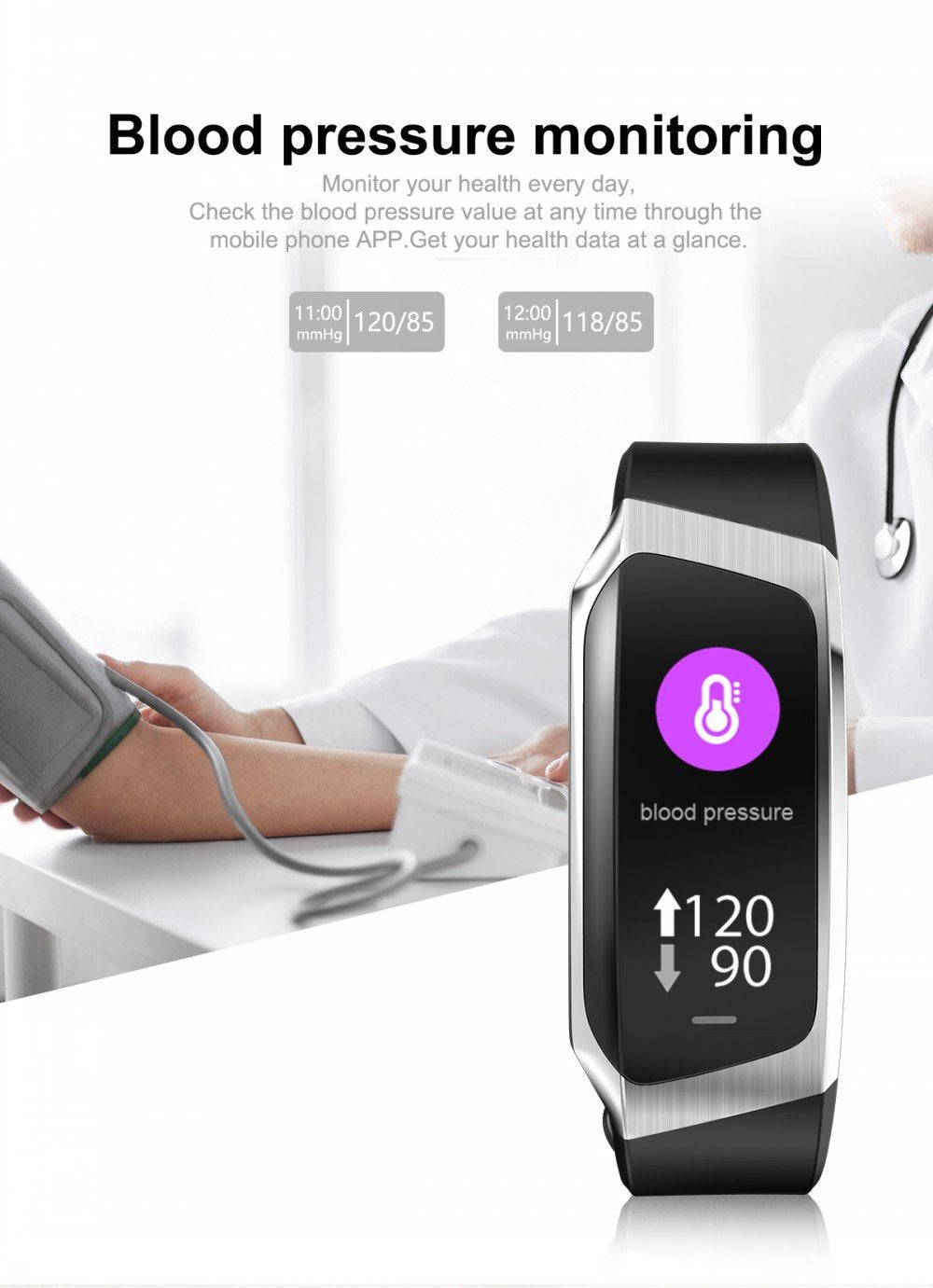 Fitness Band Smart Watch Waterproof Blood Pressure Oxygen Heart Rate Monitor Sport Bracelet - Westfield Retailers