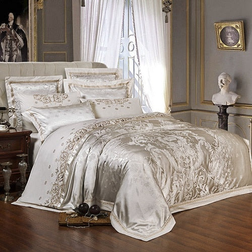 WFR™ West Elmingway Royal Silk Jacquard Cotton Luxury Bedding Sets - Westfield Retailers