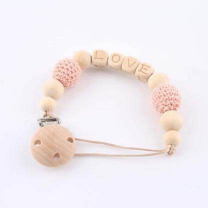 Personalized Baby Name Wood Chain - Pacifier or Teether Holding Strap - Westfield Retailers