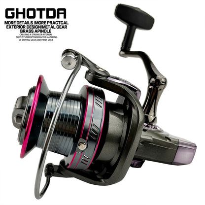 Ghotda Spinning Reel 20-30KG Max Drag, Power Fishing Reel for Bass Pike Fishing 9000 10000 12000 - Westfield Retailers