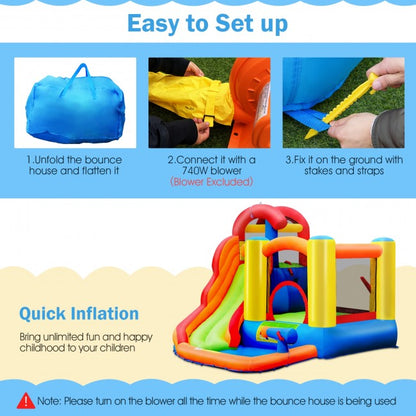 Kids Inflatable Bounce House with Water Slide