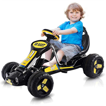 Kids Pedal Go Kart 4 Wheel Pedal Powered Ride On Toy Car with Adjustable Seat for Boys Girls