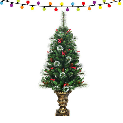 Snow Flocked Pre Lit Artificial Christmas Tree 4 Ft - Westfield Retailers