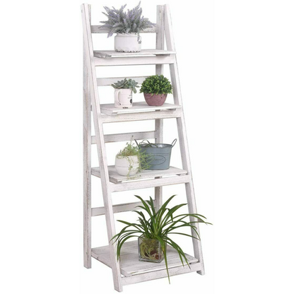 Foldable Wall White Ladder Bookcase Shelf - Westfield Retailers