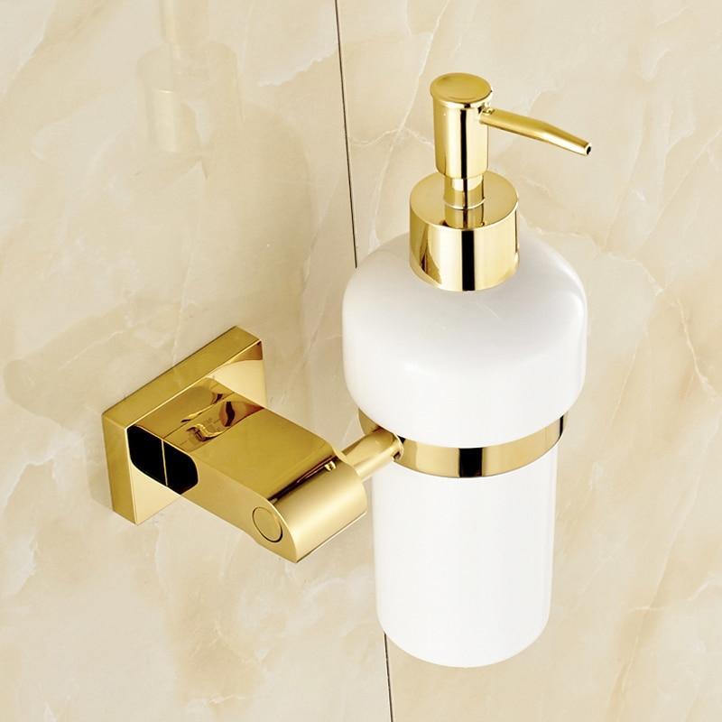 Wall Mounted Golden Finish Liquid Soap Dispenser - Westfield Retailers