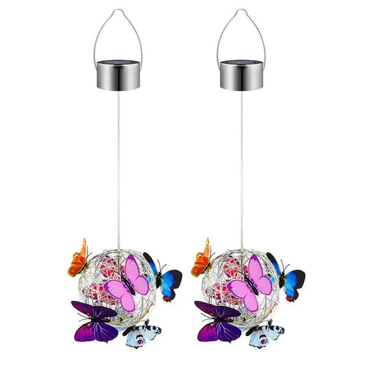 Solar Powered Hanging Butterfly Wind Chime Light