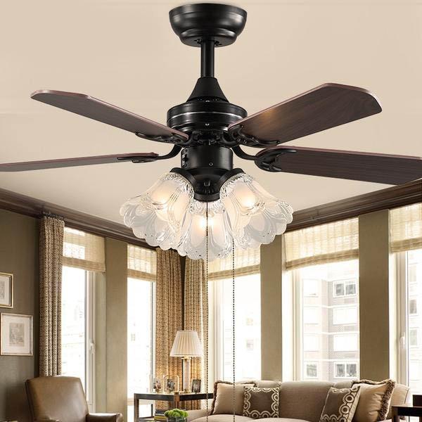 Triple Lamp Light Modern Ceiling Fan Remote Control - Westfield Retailers