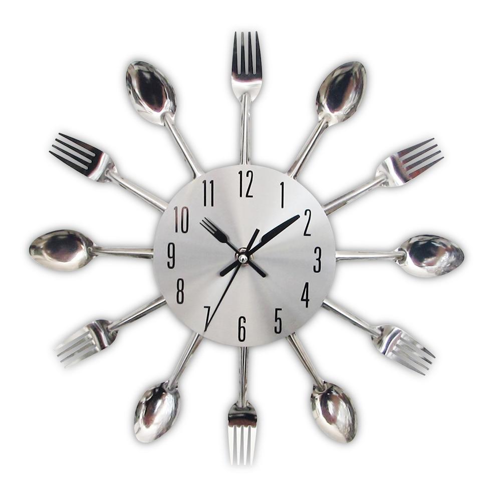 Metal Kitchen Spoon & Fork Creative 3D Clock - Westfield Retailers