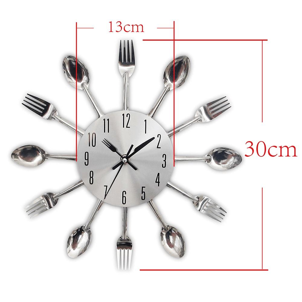 Metal Kitchen Spoon & Fork Creative 3D Clock - Westfield Retailers