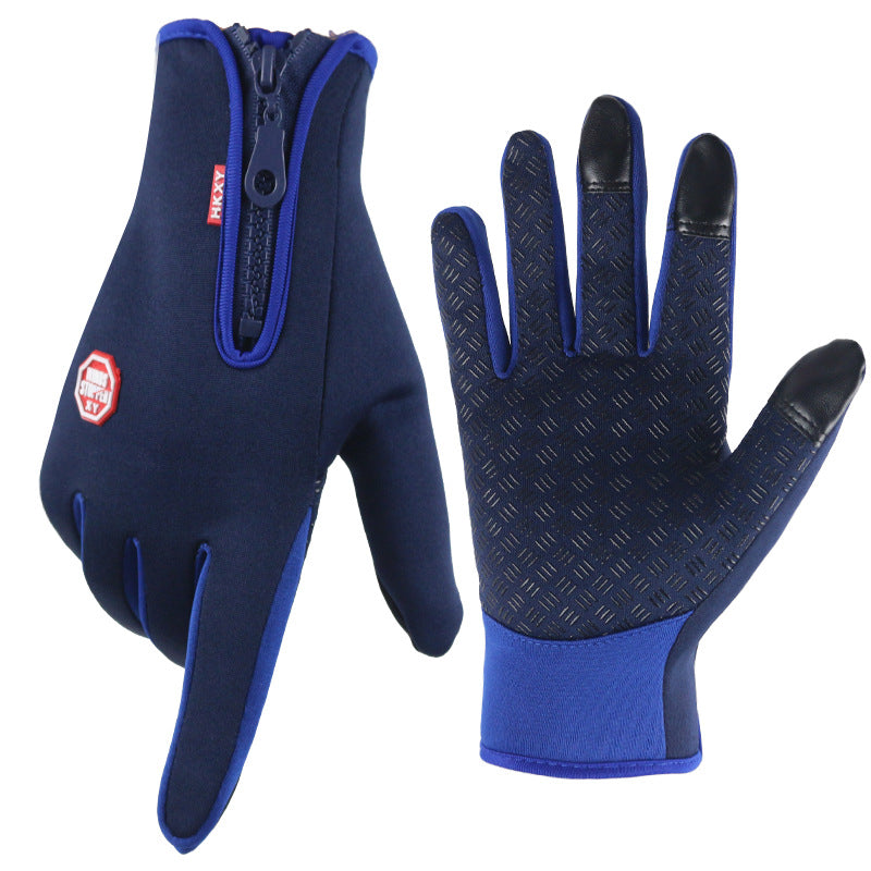 Ultra-Thin Thermal Gloves - Unisex Touch Screen Winter Fleece Gloves - M / Dark Blue -Thermal Gloves - Westfield Retailers