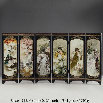 Traditional Old Hand Painting Folding Screen - Westfield Retailers