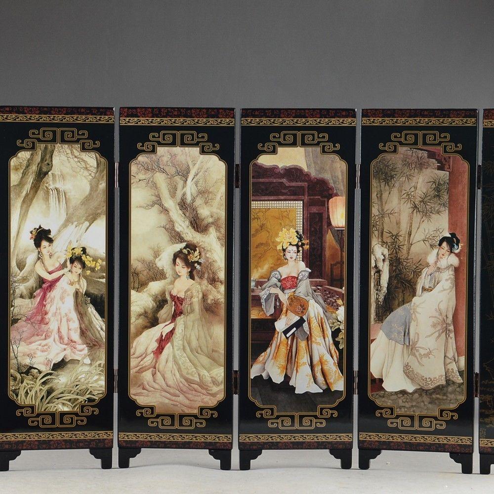 Traditional Old Hand Painting Folding Screen - Westfield Retailers