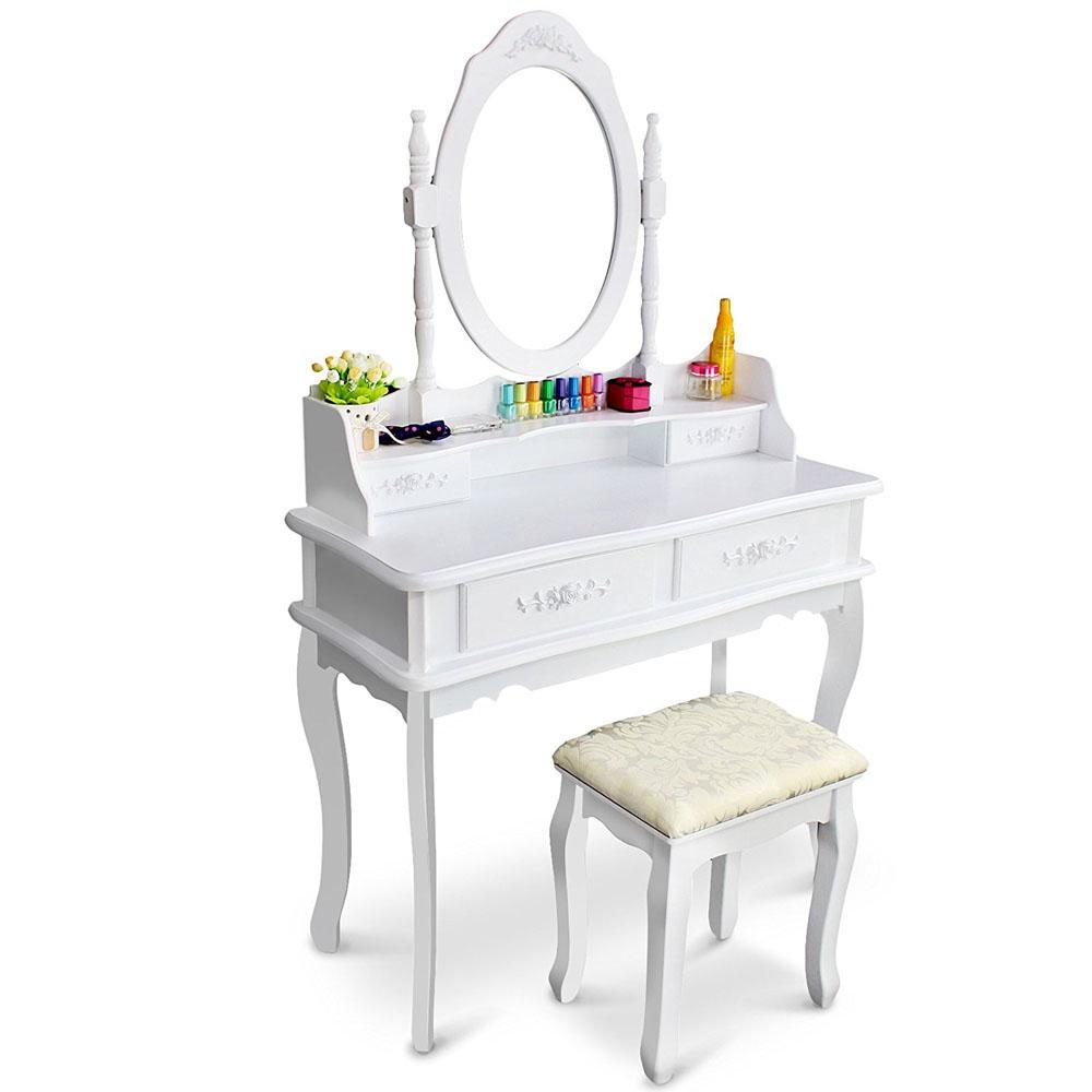 White Vanity Makeup Dressing Table Set - Westfield Retailers