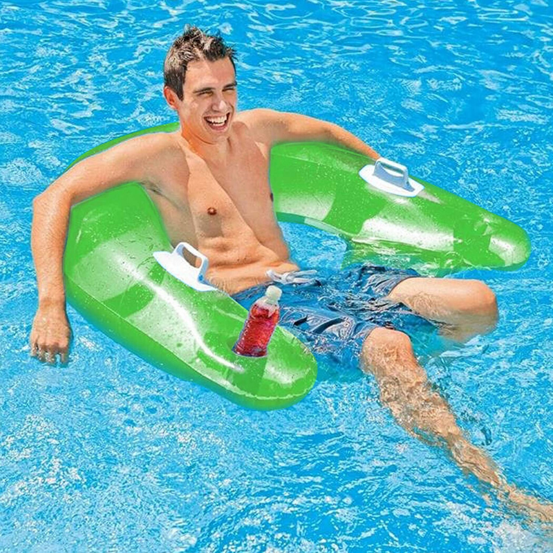 Premium Inflatable Floating Pool Lounge Chair With Cup Holder - Westfield Retailers
