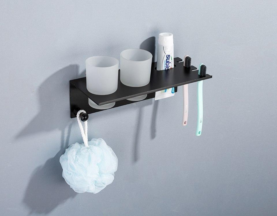 Wall Mounted Space Aluminum Cup Holder With Hook Shelf - Westfield Retailers