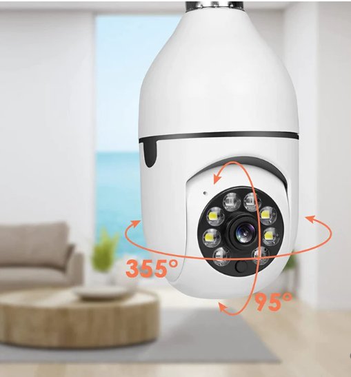 Smart Wifi Indoor / Outdoor Light Bulb Security Camera