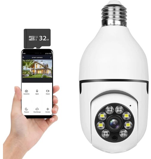 Smart Wifi Indoor / Outdoor Light Bulb Security Camera