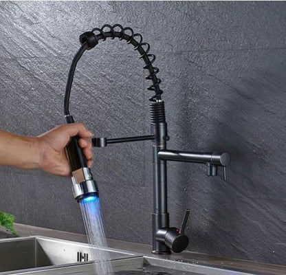 LED Light Deck Mounted Spring Pull Down Kitchen Faucet - Westfield Retailers