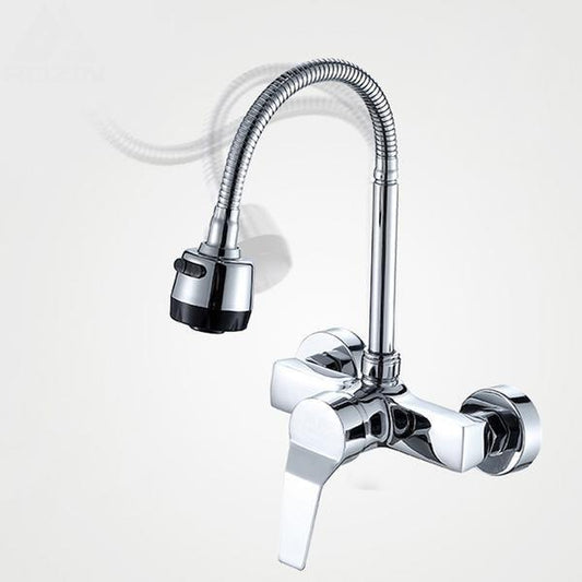 Wall Mounted Dual Hole Flexible Kitchen Faucet - Westfield Retailers