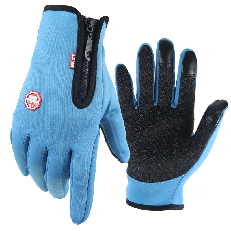 Ultra-Thin Thermal Gloves - Unisex Touch Screen Winter Fleece Gloves - M / Light Blue -Thermal Gloves - Westfield Retailers