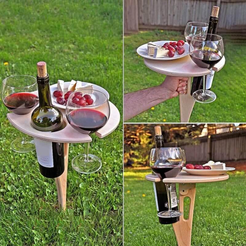 Outdoor Wine Table with Foldable Desktop - Westfield Retailers
