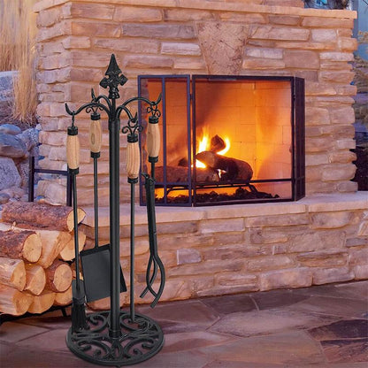 Premium Modern Fireplace Utensils Tool Set 5pcs - Westfield Retailers
