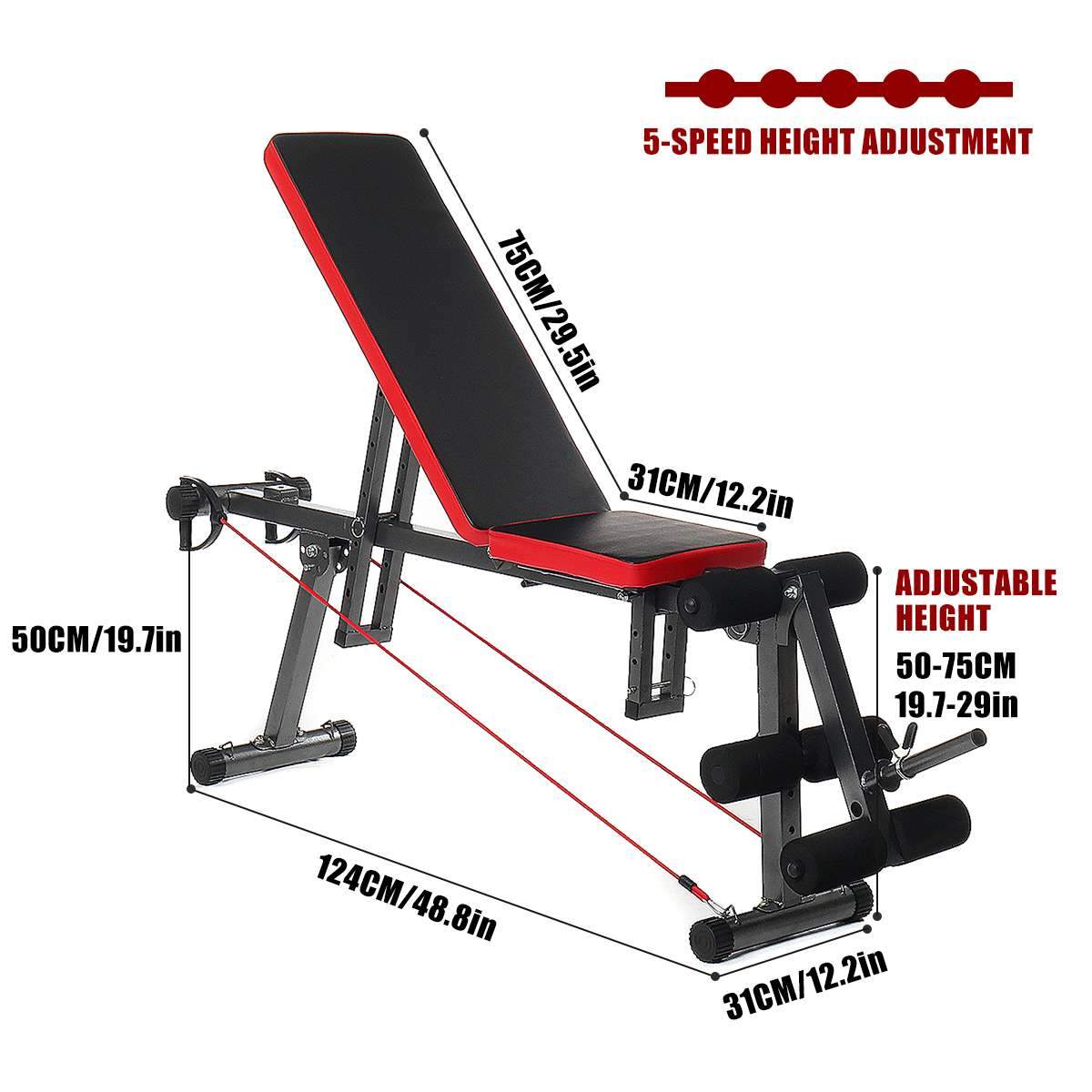 Adjustable Weight Lifting Dumbbell Workout Folding Bench - Westfield Retailers