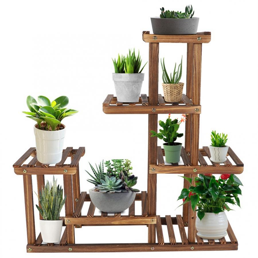 Large Multi Tiered Indoor Wooden Plant Stand - Westfield Retailers