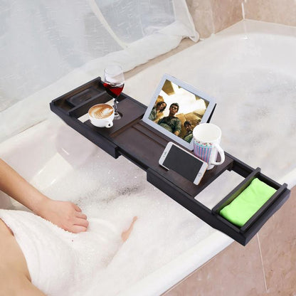 Large Spacious Bamboo Bathtub Caddy Tray - Westfield Retailers