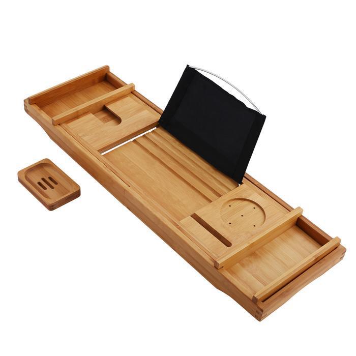 Large Spacious Bamboo Bathtub Caddy Tray - Westfield Retailers
