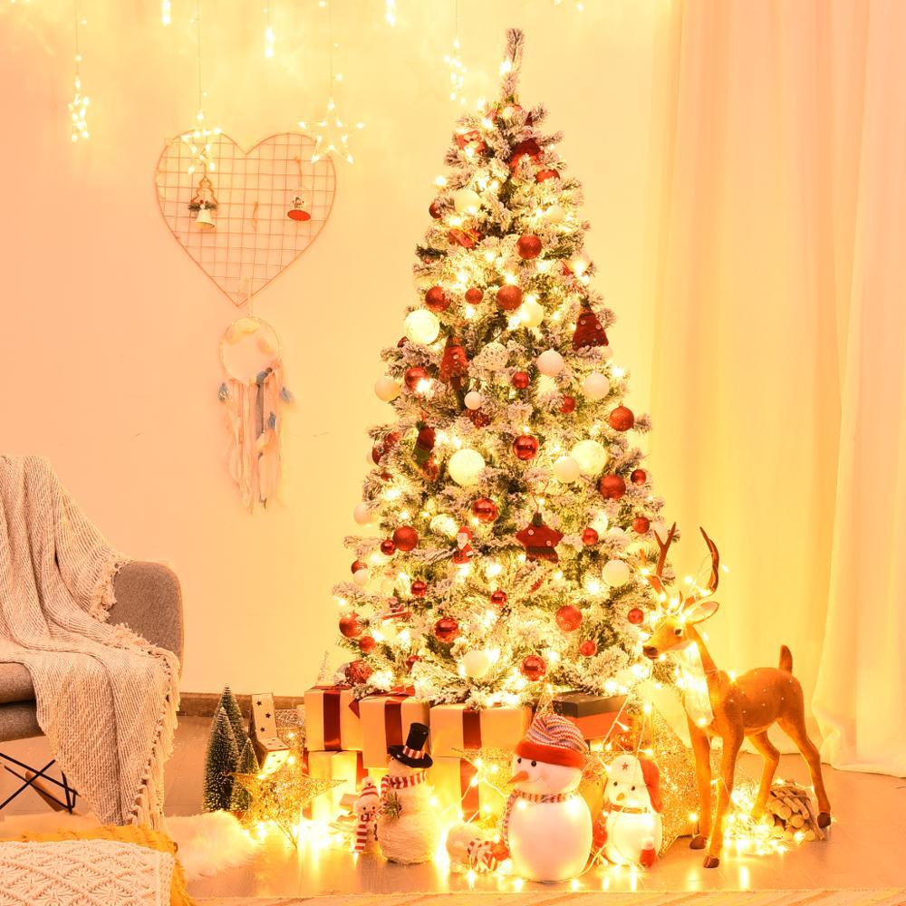 Realistic Prelit Flocked Artificial Christmas Tree 6FT - Westfield Retailers