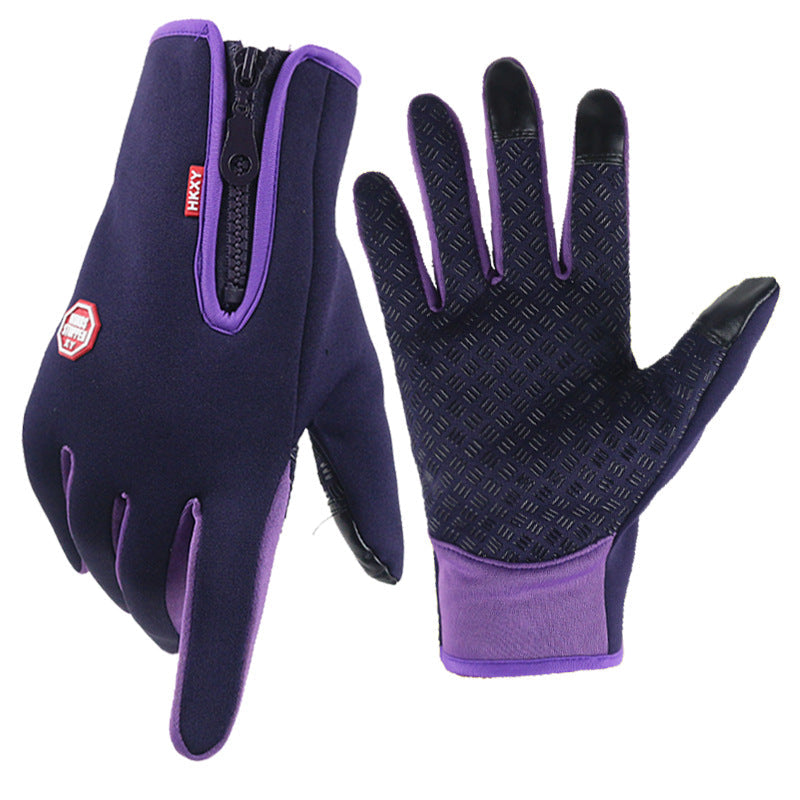 Ultra-Thin Thermal Gloves - Unisex Touch Screen Winter Fleece Gloves - M / Purple -Thermal Gloves - Westfield Retailers