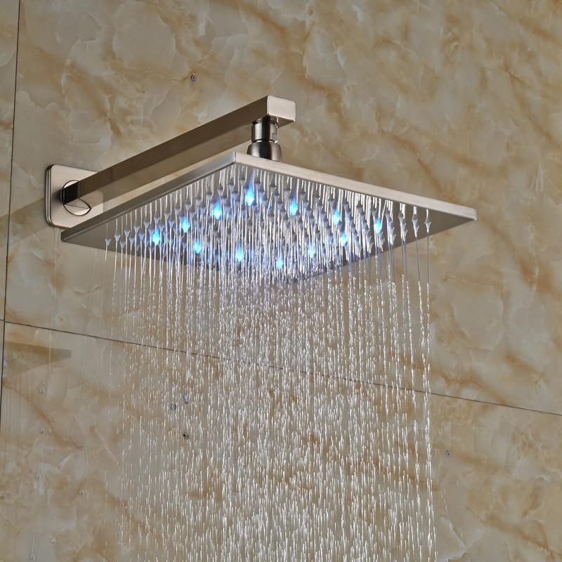 Luxury LED Light Stainless Steel Shower Head with Arm - Westfield Retailers