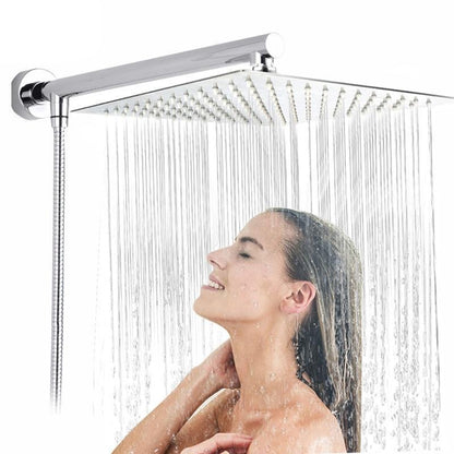 Wall Mounted Ultrathin Shower Head and Shower Arm with Stainless Steel Hose - Westfield Retailers