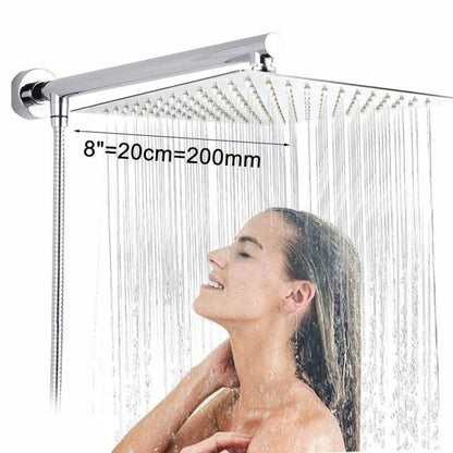 Wall Mounted Ultrathin Shower Head and Shower Arm with Stainless Steel Hose - Westfield Retailers