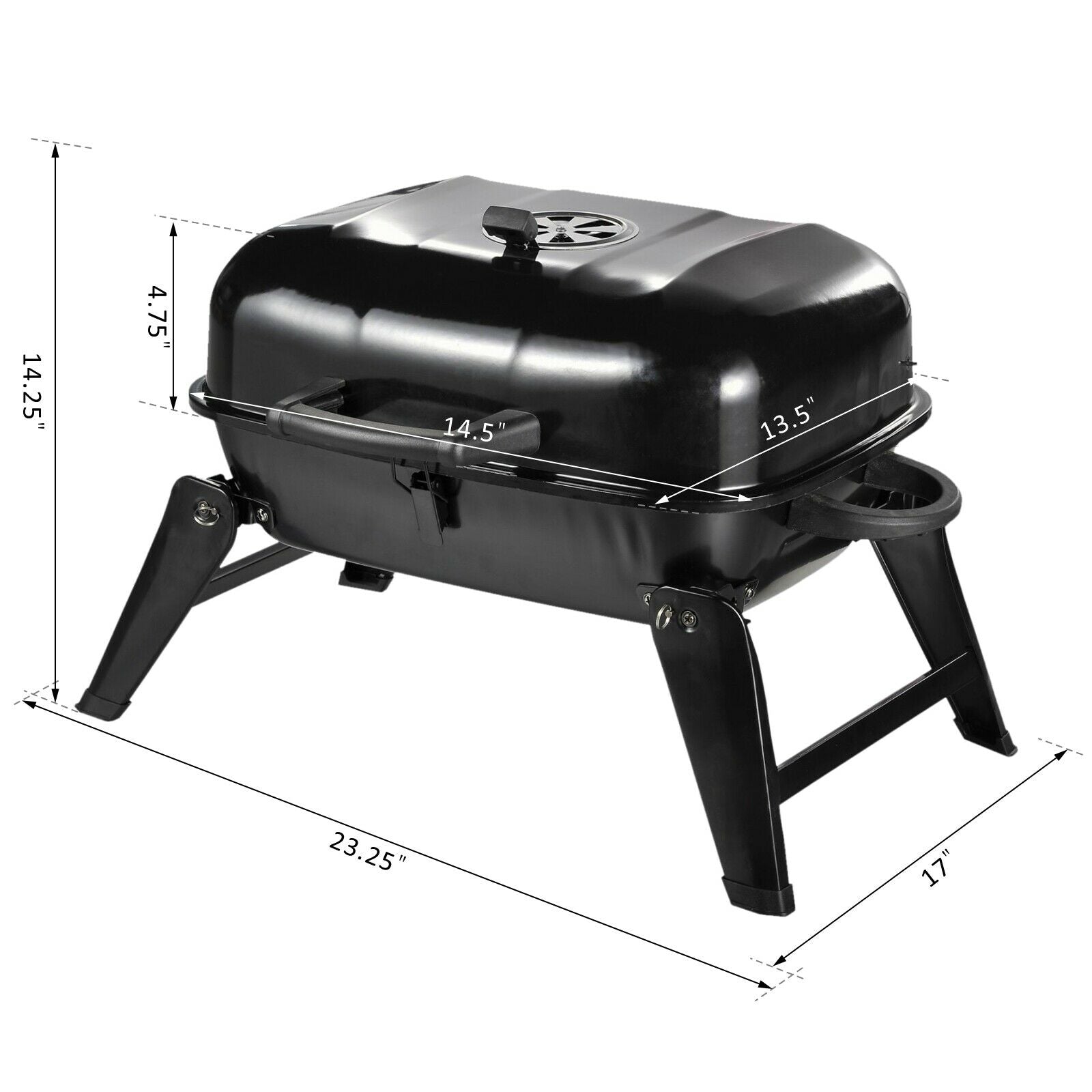 Portable Compact Outdoor Tabletop Backyard Charcoal BBQ Grill - Westfield Retailers