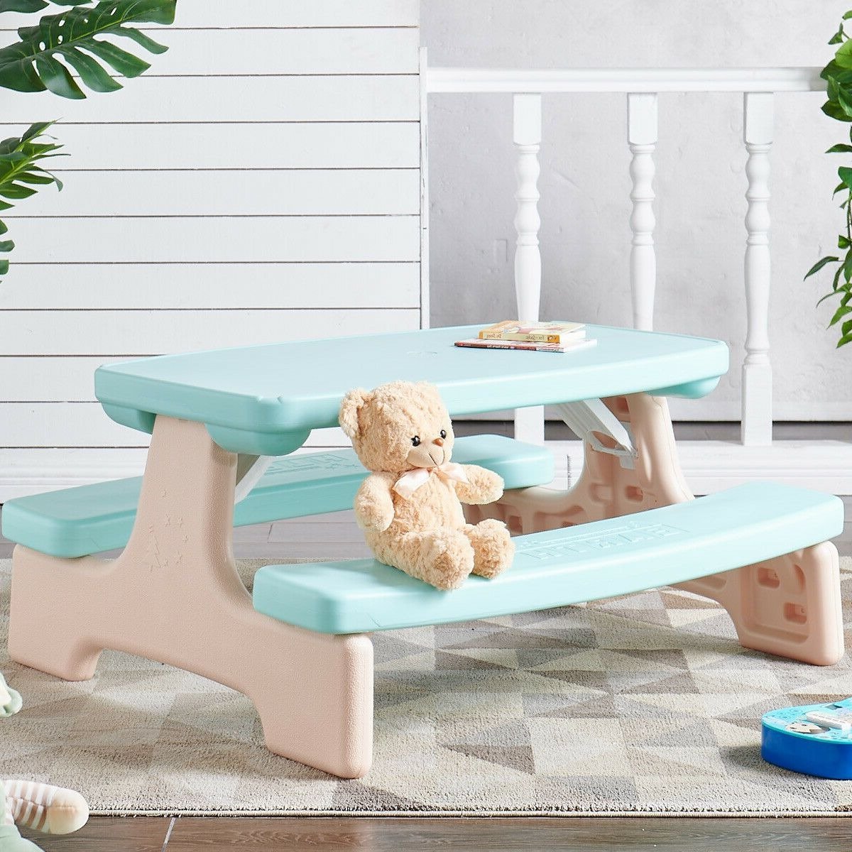 Large Kids Outdoor Plastic Picnic Bench Table - Westfield Retailers