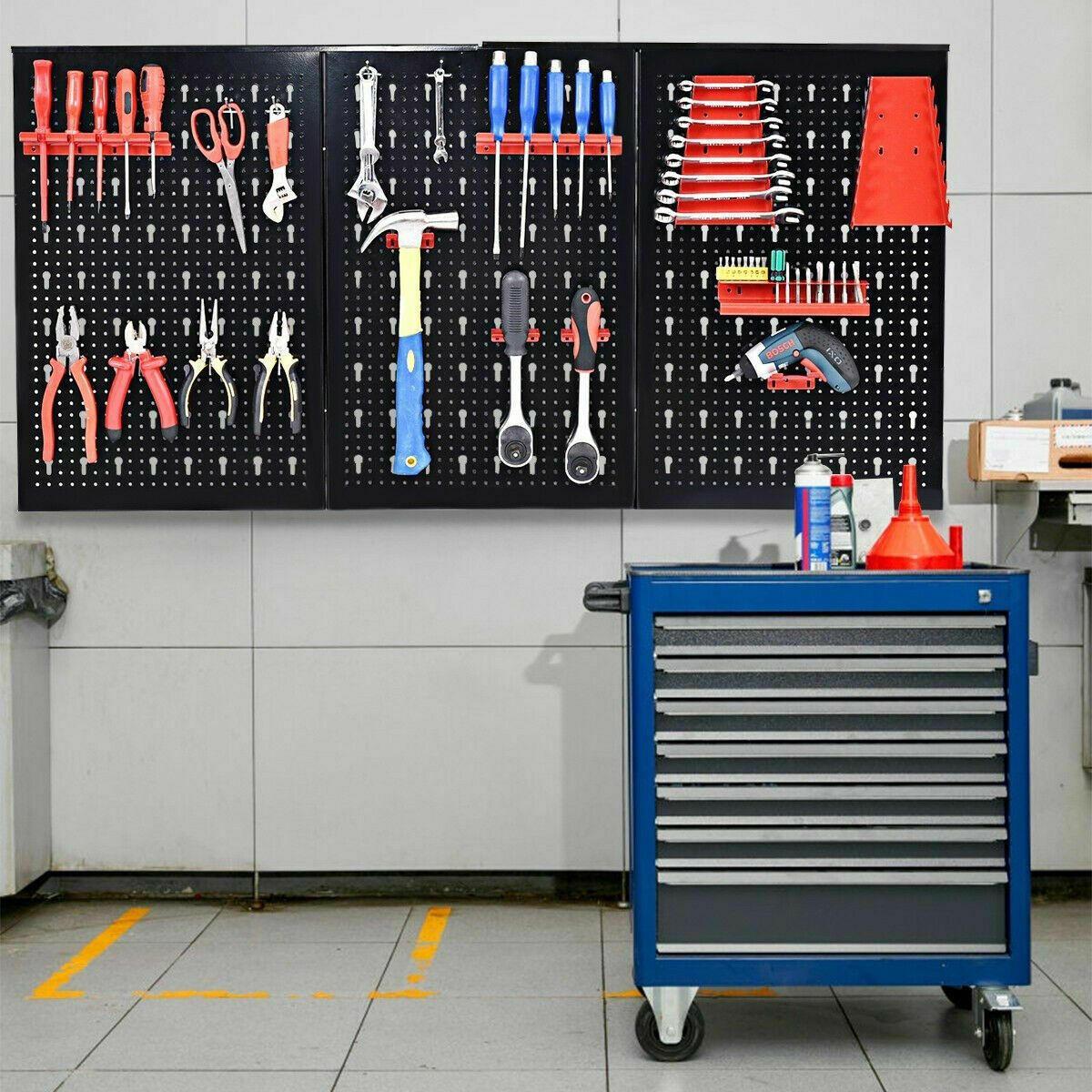 Large Garage Wall Tool Organizer Metal Pegboard 24" x 48" - Westfield Retailers