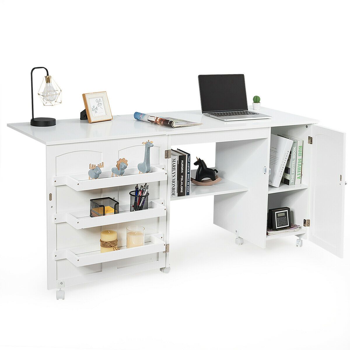 Ultimate Folding Sewing Cutting Machine Table With Storage - Westfield Retailers