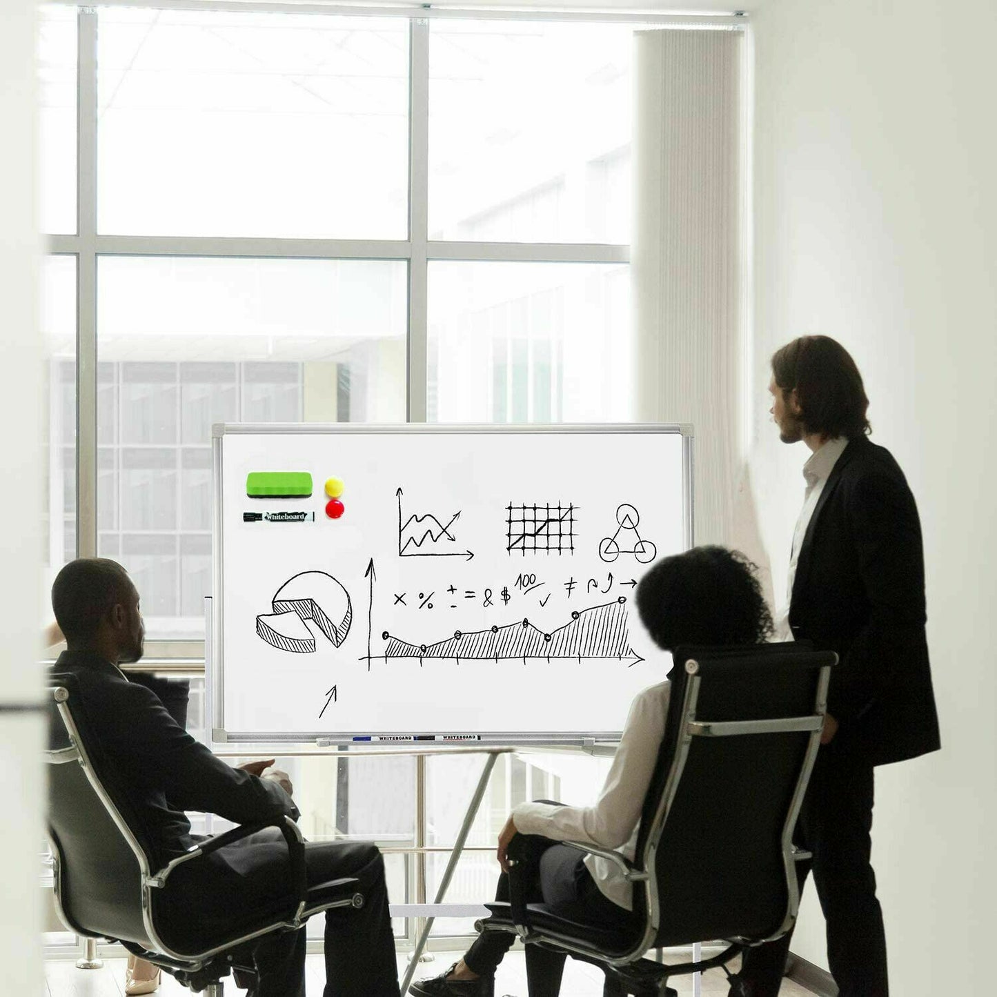 Portable Rolling Magnetic Office Dry Erase Whiteboard - Westfield Retailers