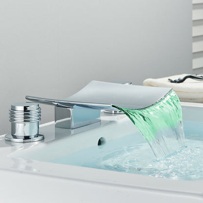 LED Widespread Waterfall Bathroom Sink Faucet 8" - Westfield Retailers