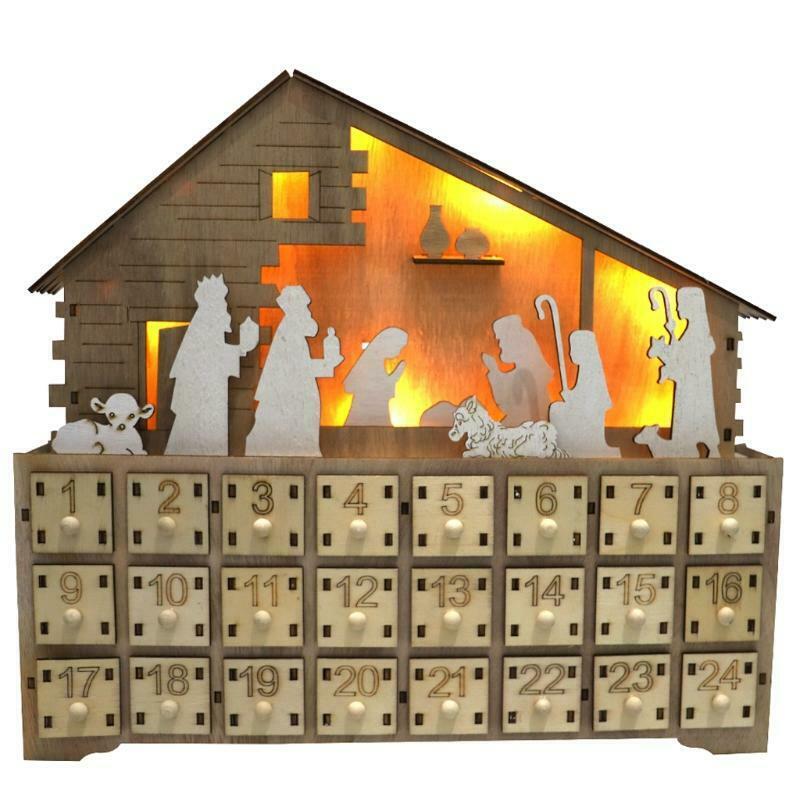 Traditional Wooden Reusable Christmas Nativity Advent Calendar - Westfield Retailers