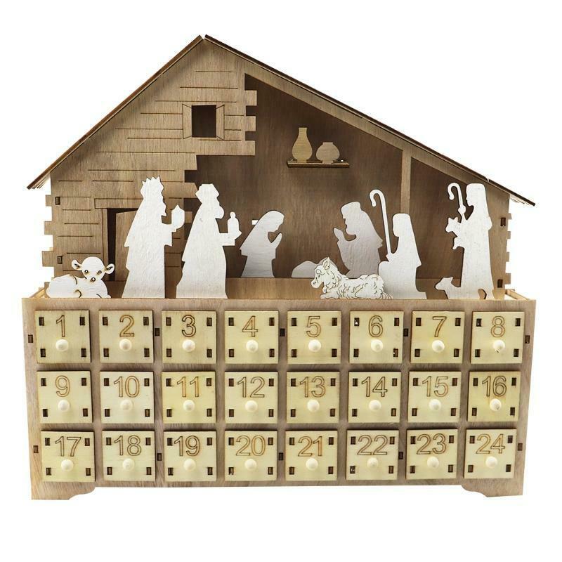 Traditional Wooden Reusable Christmas Nativity Advent Calendar - Westfield Retailers