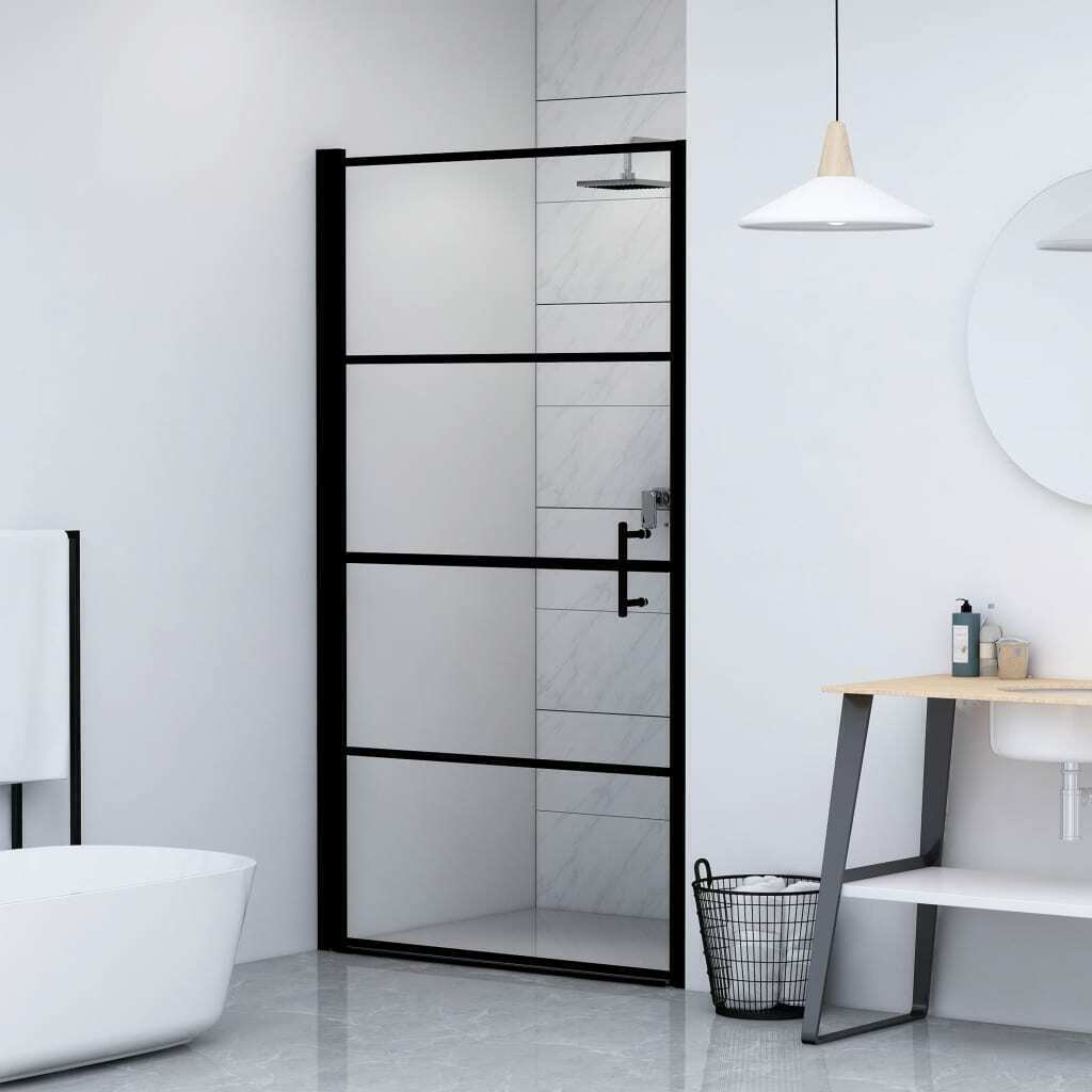 Premium Single Shower Stall Black Frame Bathroom Glass Shower Door - Westfield Retailers