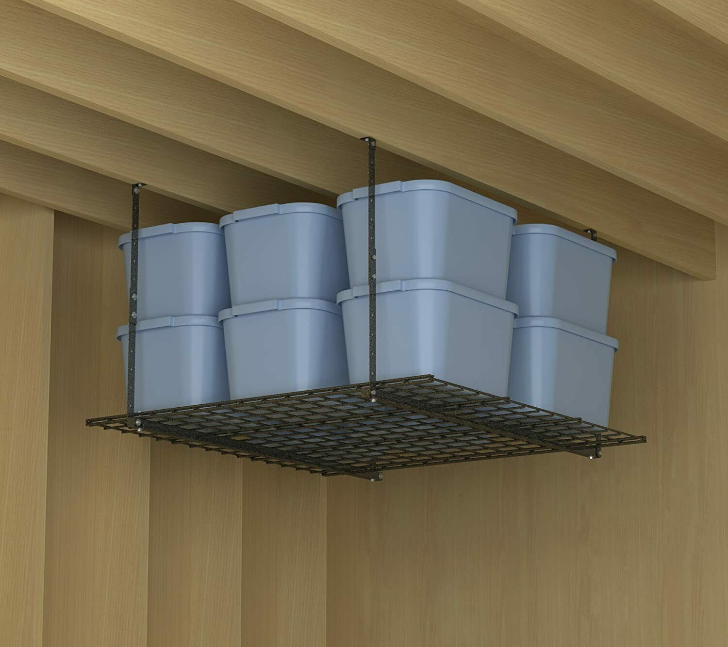Large Heavy Duty Overhead Hanging Ceiling Garage Storage Shelf Rack - Westfield Retailers