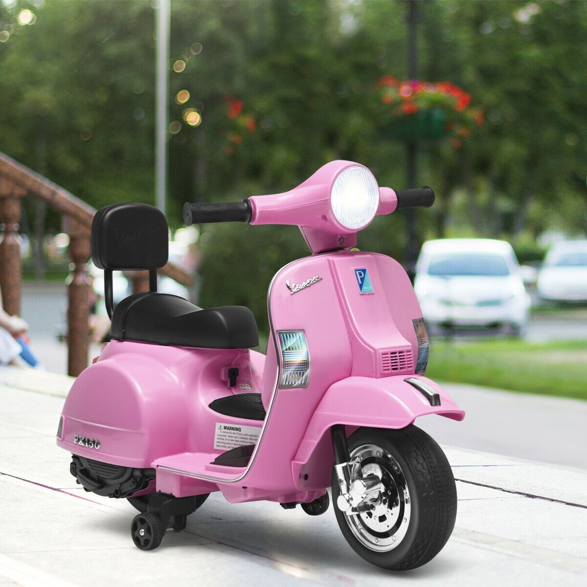 Kids Electric Ride On Motorised Scooter With Training Wheels 6V - Westfield Retailers