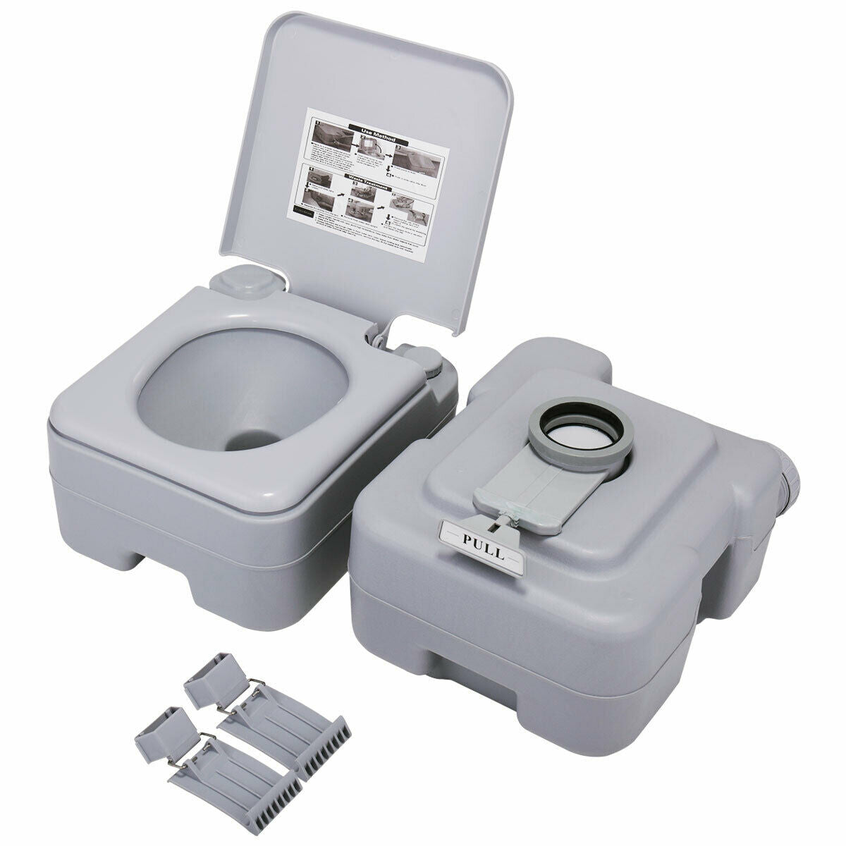 Portable Toilet 5 Gallon 20L Flush Outdoor Camping Toilet Potty Travel Car SUV - Westfield Retailers