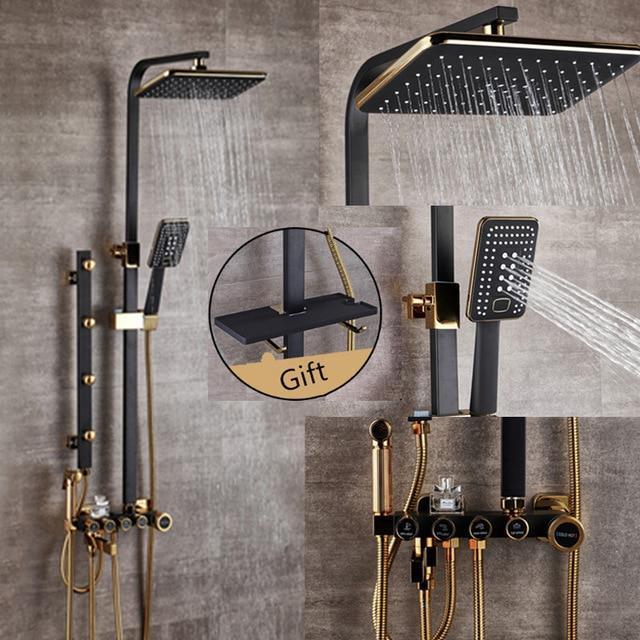 Luxury Gold & Black Bathroom Bidet Shower Faucet Set - Westfield Retailers